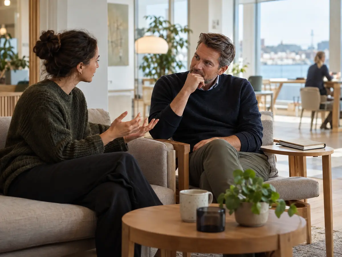 En leder som vurderer innsikt før neste handling