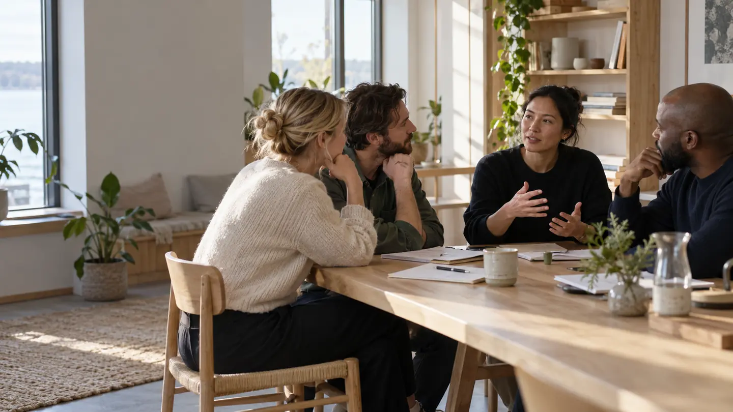 Et team som reflekterer over et felles beslutningsgrunnlag